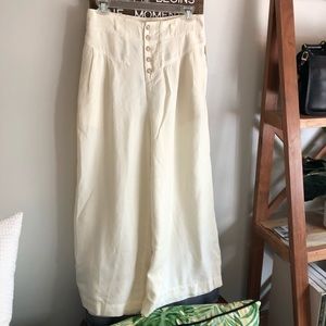 Anyhropologie cream off white wide leg pants